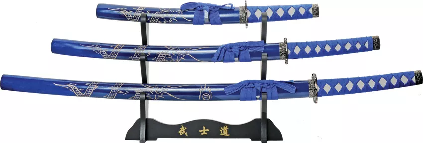 3pc Dragon Sword Set Blue