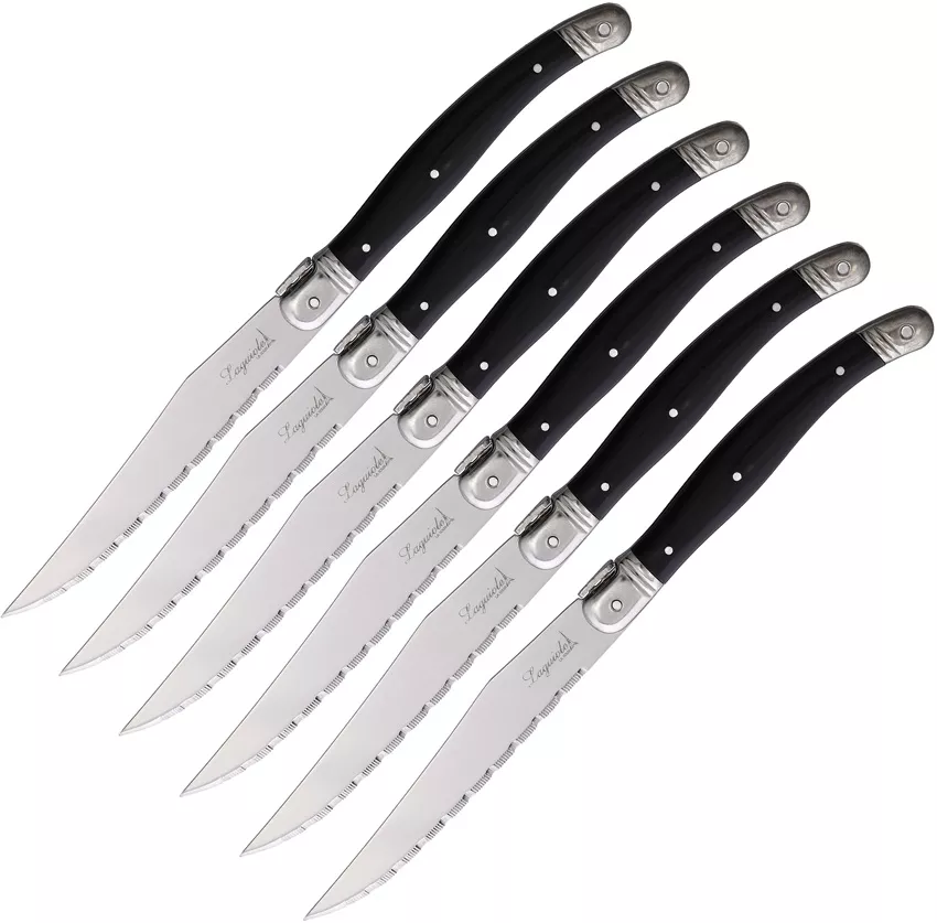 6 pc Steak Knife Set Black