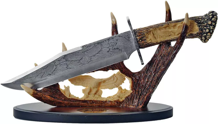 Bowie Knife w Display Eagle