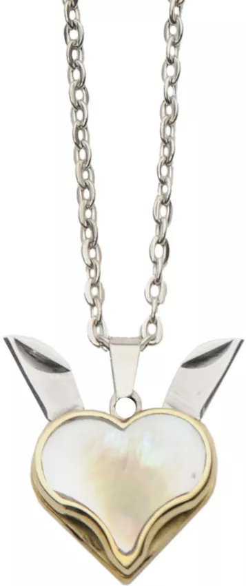 Pearl Heart Blade Necklace